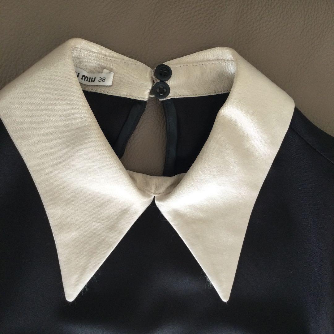 MIUMIU ブラックワンピース　シルク　かわいい　結婚式　38 美品　匿名送込