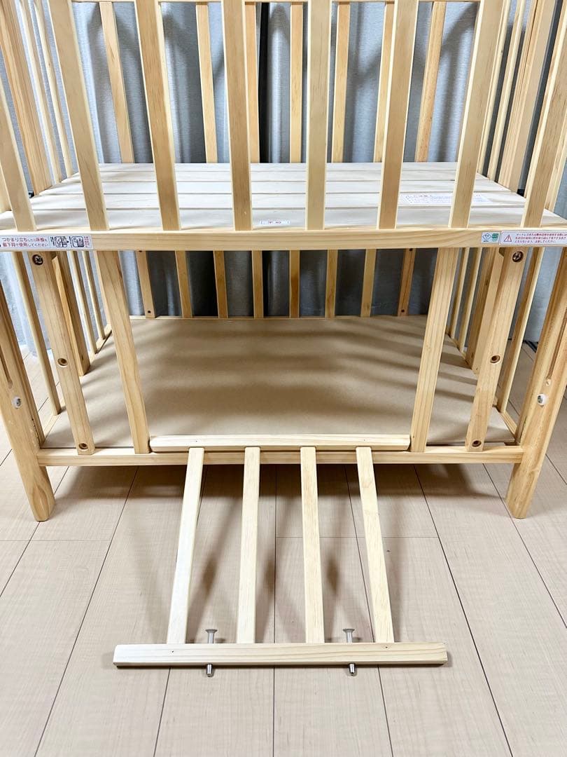 大和屋 パタン 折りたたみ ミニベビーベッド ナチュラル ②