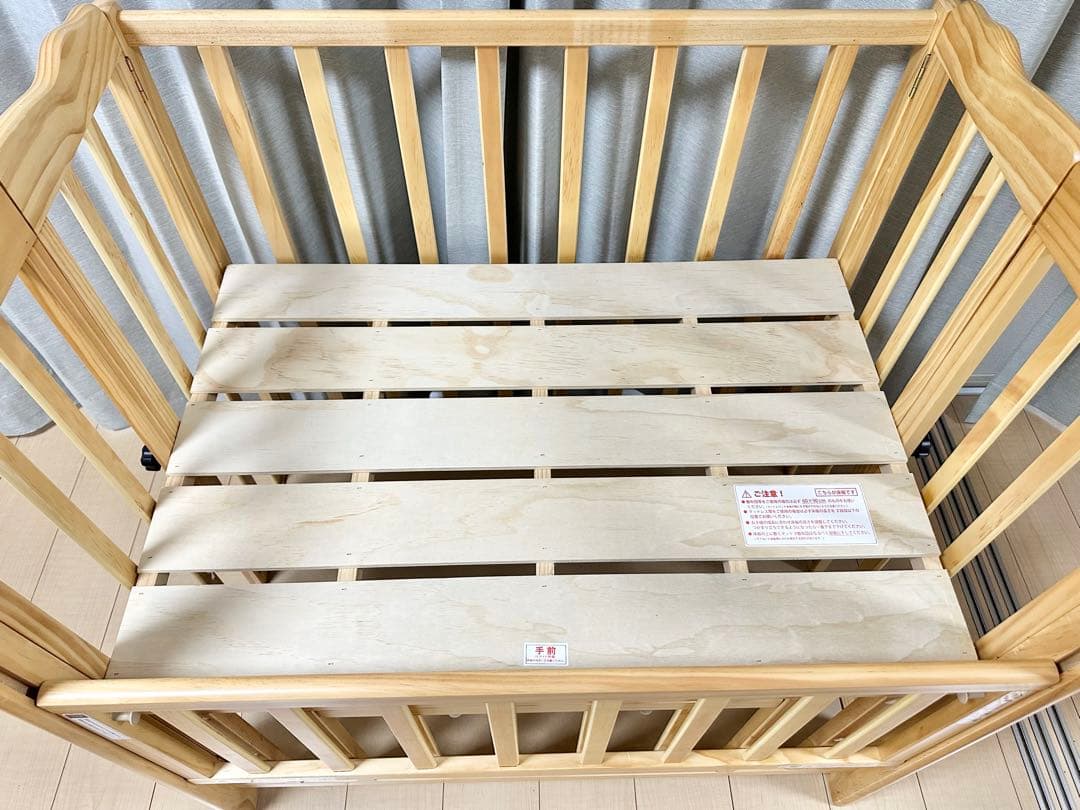 大和屋 パタン 折りたたみ ミニベビーベッド ナチュラル ②