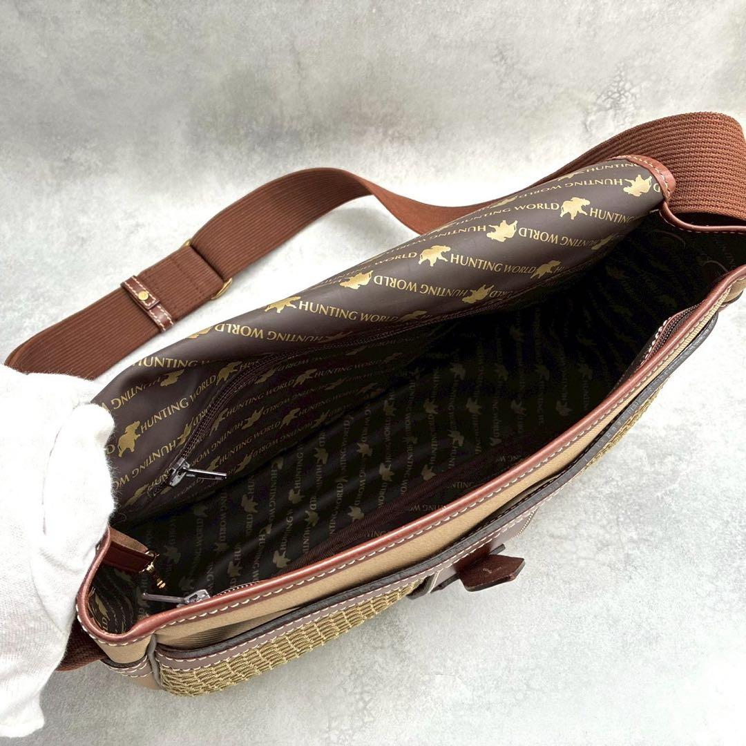 ✨美品✨ハンティングワールド メッセンジャーバッグ ショルダーバッグ サファリ