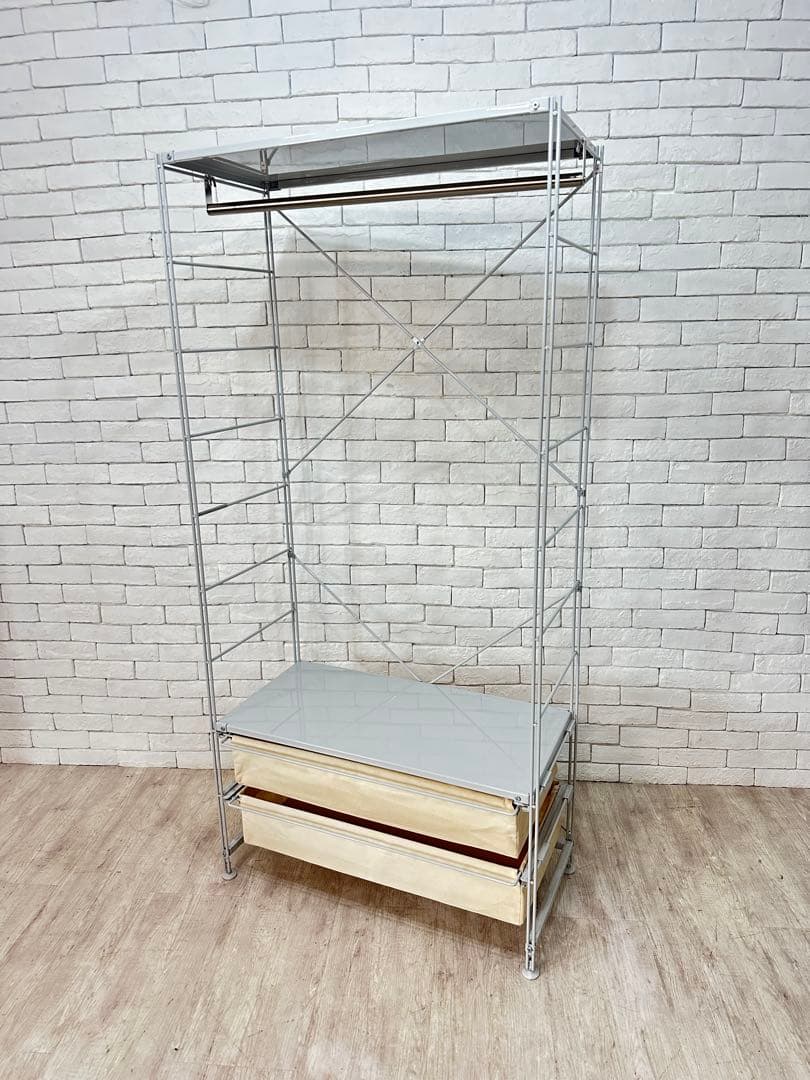 【東京都内23区配送無料】無印良品　ワードローブ　衣装　ハンガー　シェルフ　棚