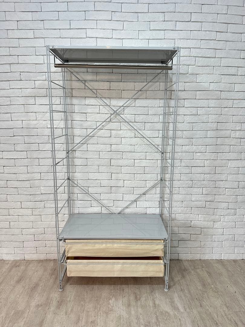 【東京都内23区配送無料】無印良品　ワードローブ　衣装　ハンガー　シェルフ　棚