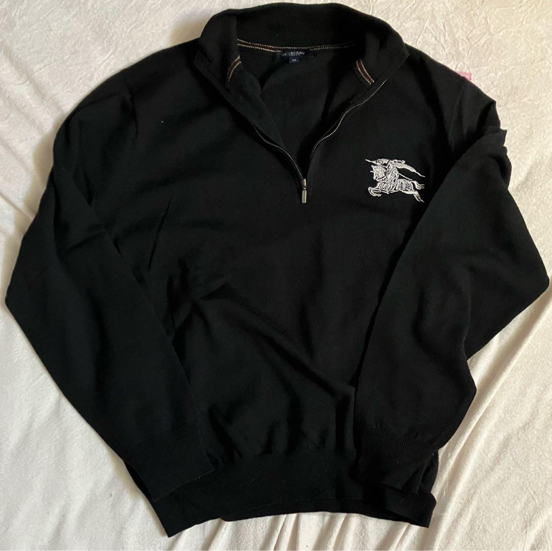 美品 バーバリー クォータージップ セーター Ｍサイズ