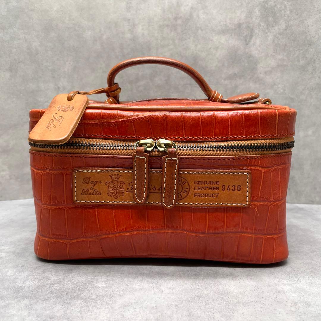 Felisi フェリージ 9436 クロコ型押し レザー バニティケース