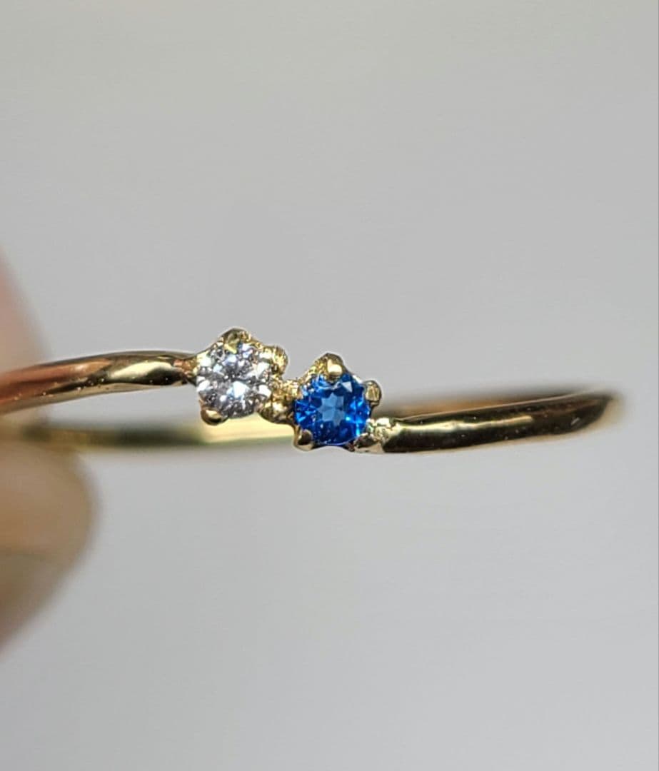 1点のみ!幻達の共演★アーガイルピンクダイヤモンド&アウイナイトリング18金★