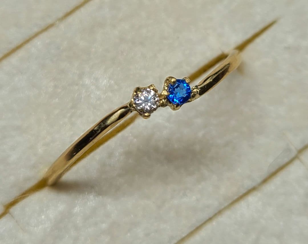 1点のみ!幻達の共演★アーガイルピンクダイヤモンド&アウイナイトリング18金★