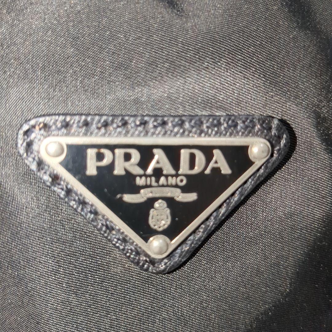 プラダ ボストンバッグ 三角ロゴ 希少色 ブラック レザーハンドル 大容量