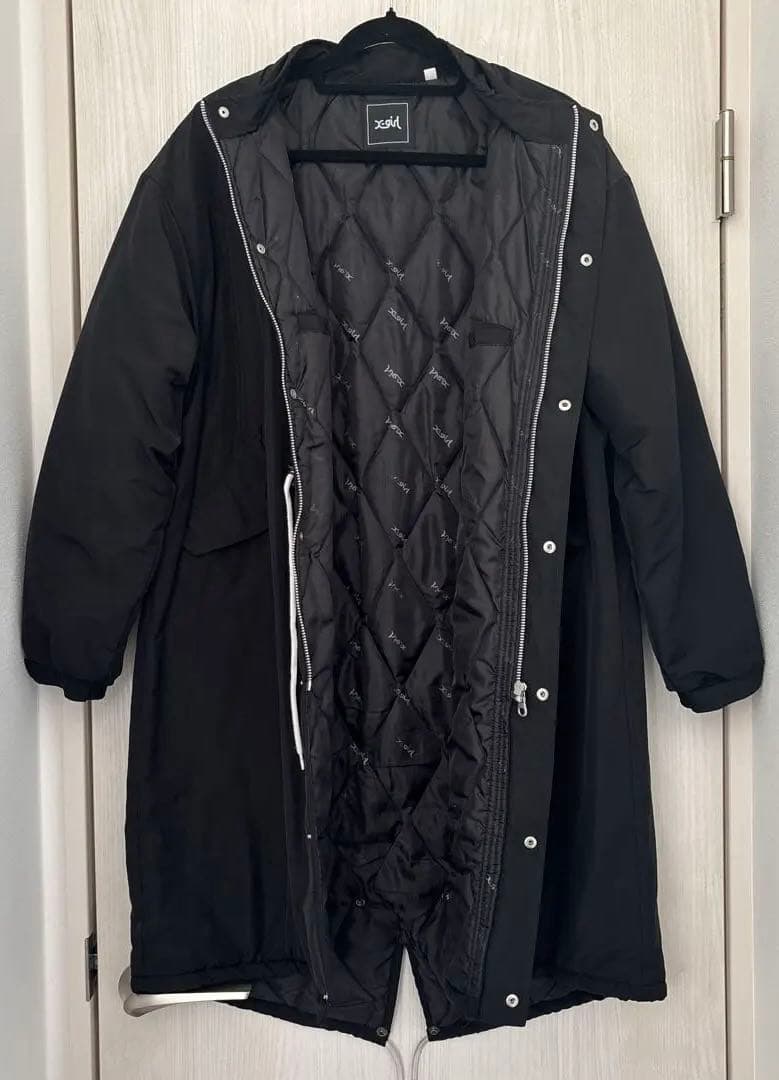 Xーgirl ブラック　中綿ロングコート