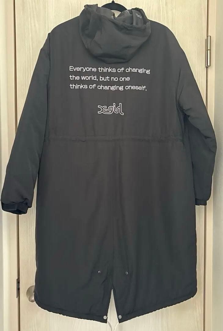 Xーgirl ブラック　中綿ロングコート