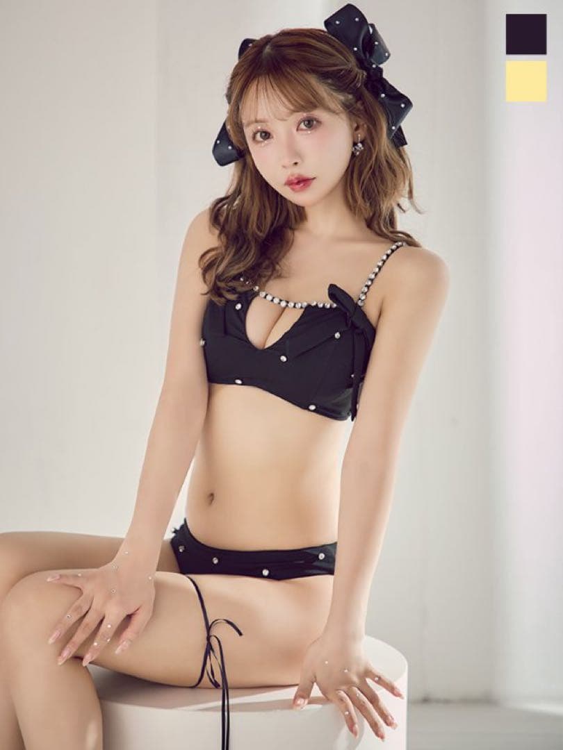 sugar サイドリボンビジュースタッズビキニ　水着　キャバ