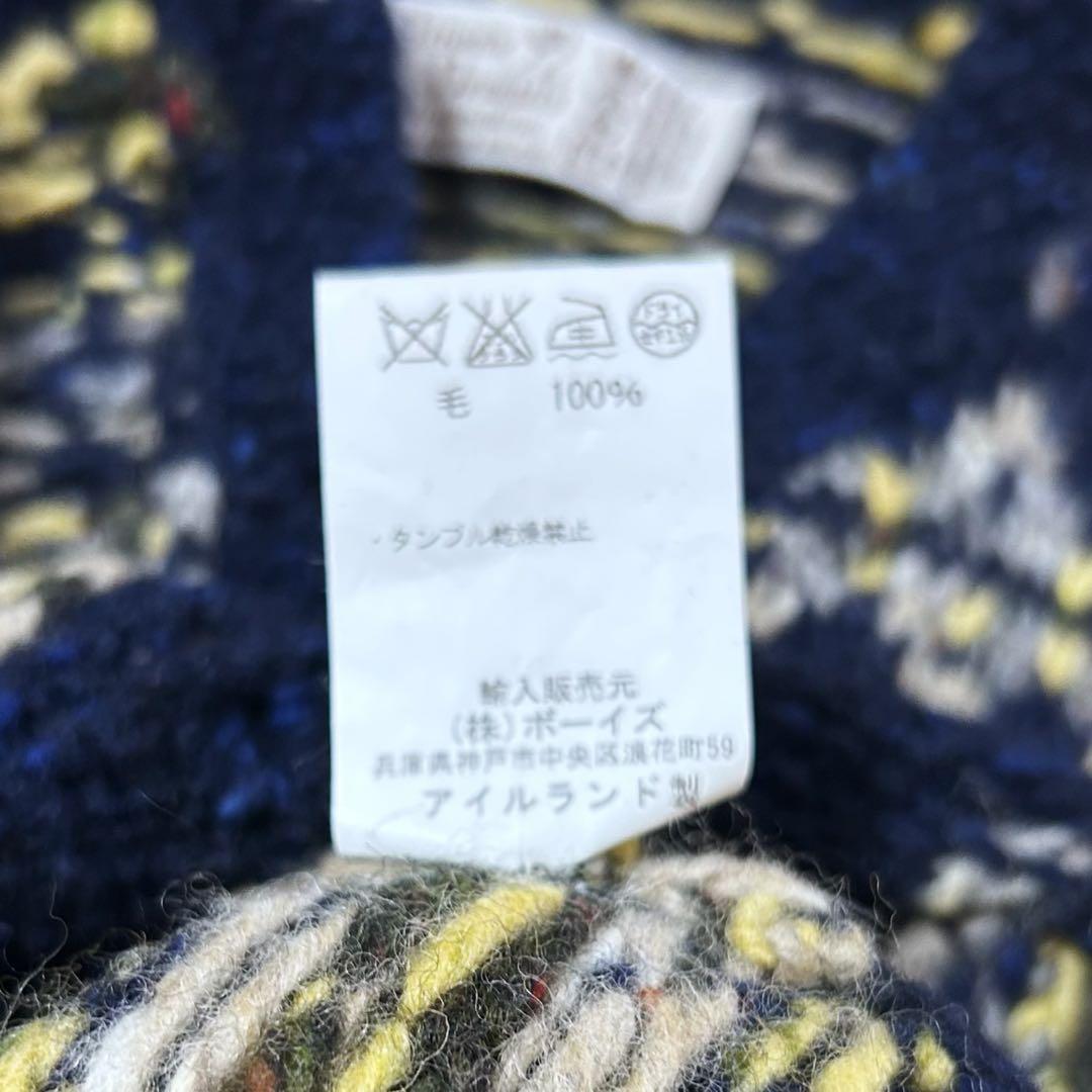 Athena Designs フェアアイル柄ベスト アイルランド製　ネイビー