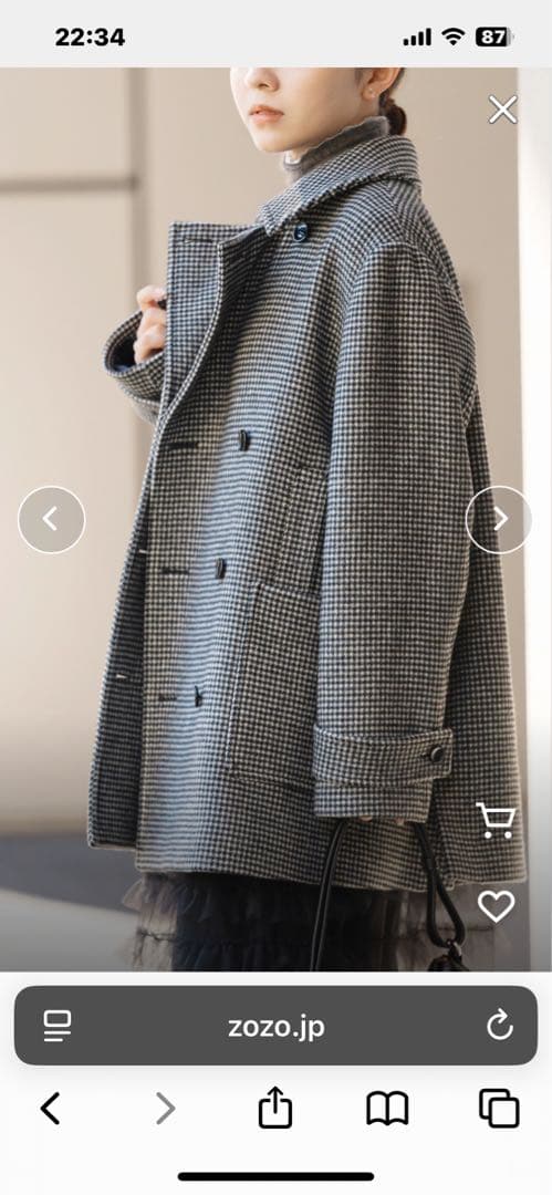 （スローブイエナ） メルトンビッグPコートSLOBE IENA