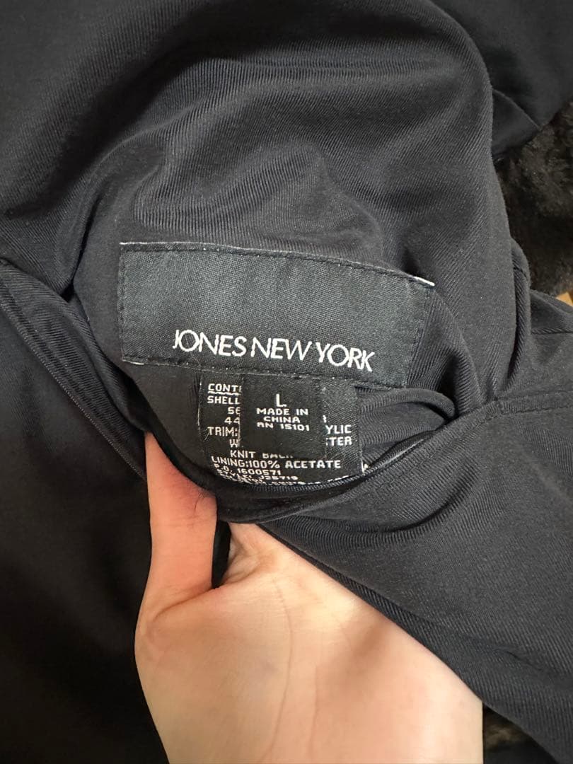 リバーシブル　ファーコート　ロングコート　古着　jones new york