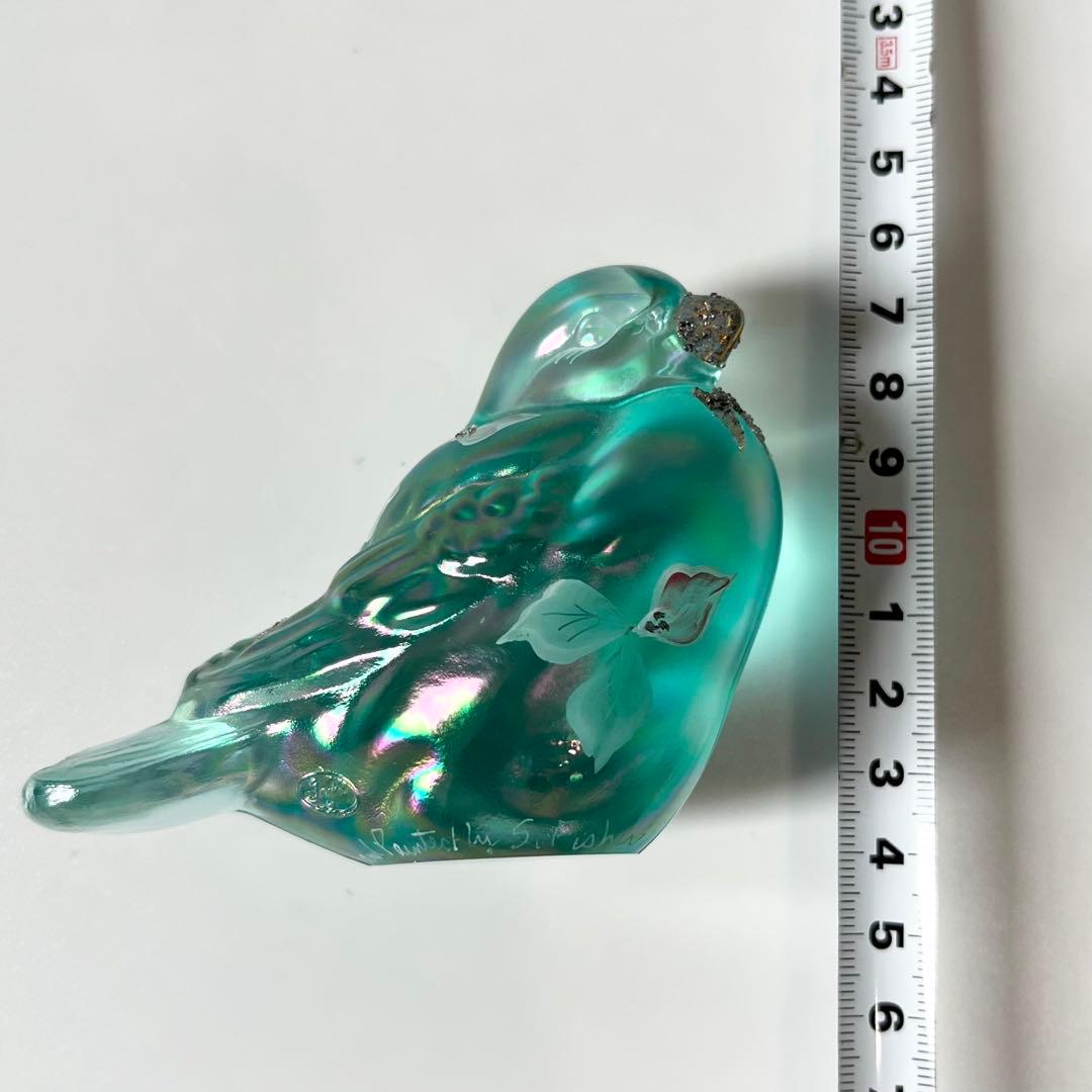 フェントン　鳥　ガラス　置物　ペーパーウェイト