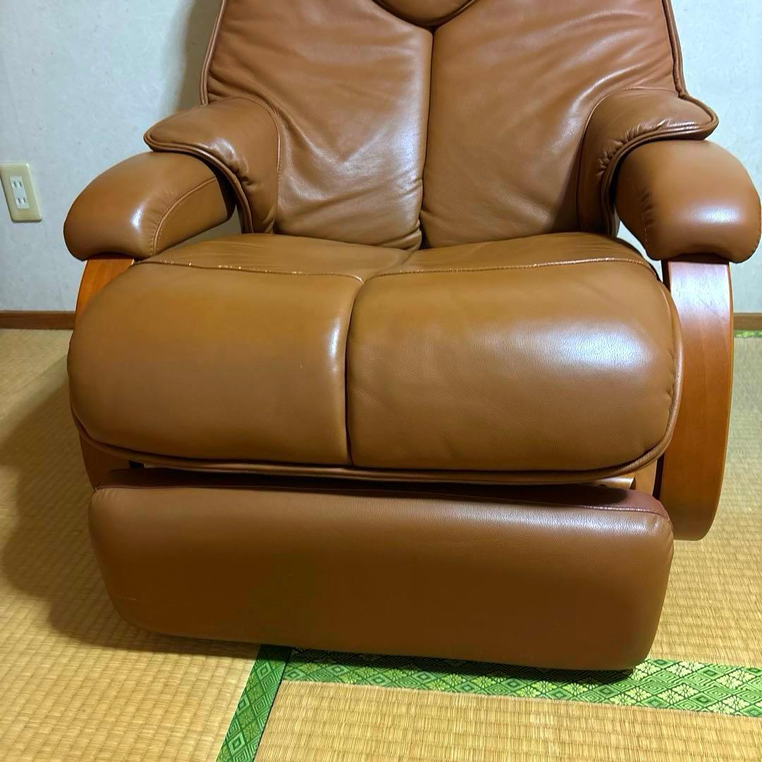 【良品】富士ファニチア リクライニングソファ 稼働フットレスト付き