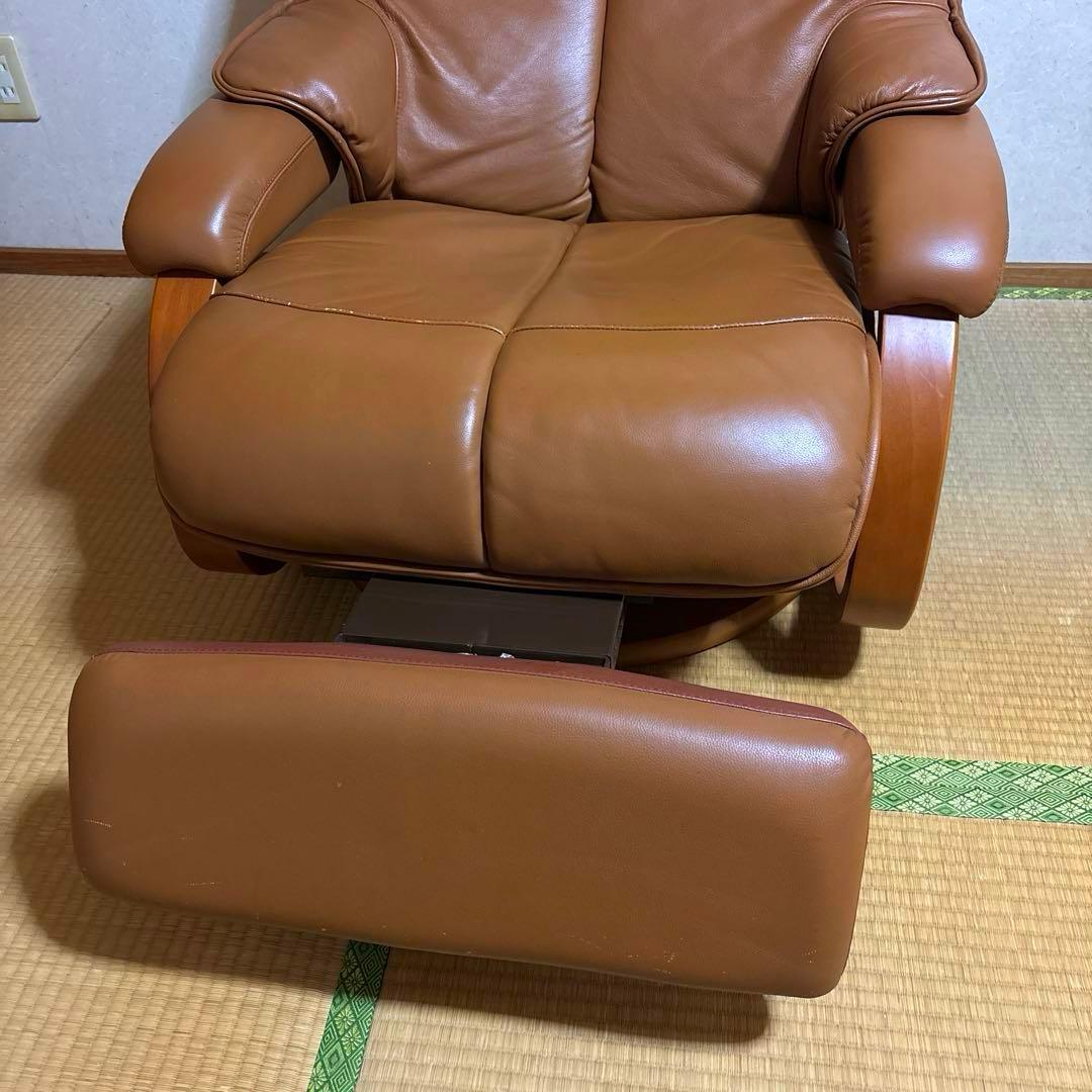 【良品】富士ファニチア リクライニングソファ 稼働フットレスト付き