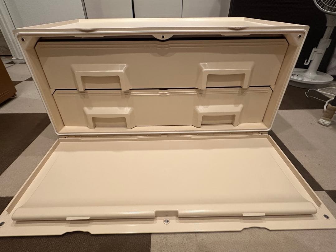 タッパーウェア　Tupperware　スーパーチェスト　クリーム　2段引き出し