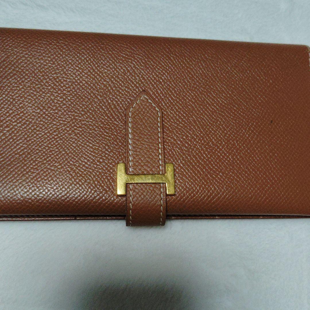 本日明日のみ値下げ！HERMES べアン ヴォーエプソン ゴールド 長財布 箱付