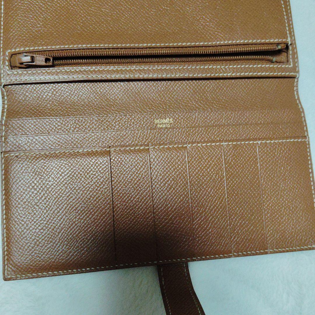 本日明日のみ値下げ！HERMES べアン ヴォーエプソン ゴールド 長財布 箱付