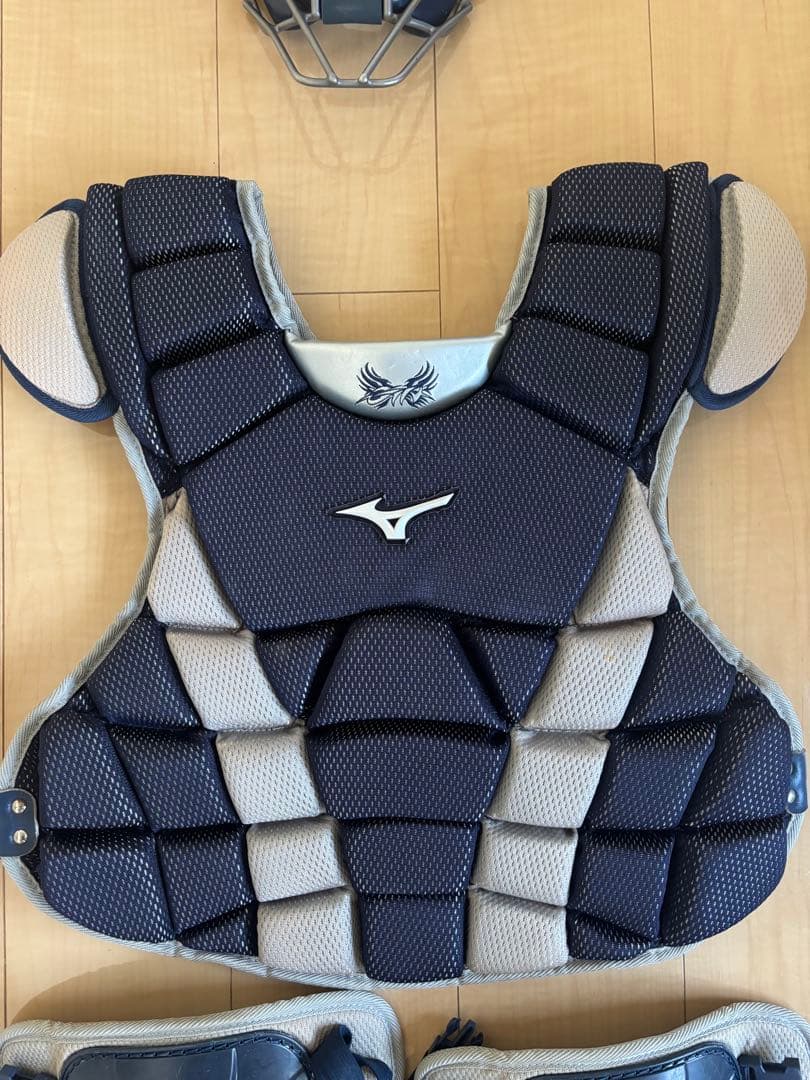 わ*ん様 ミズノ キャッチャー防具セット ネイビー/グレー