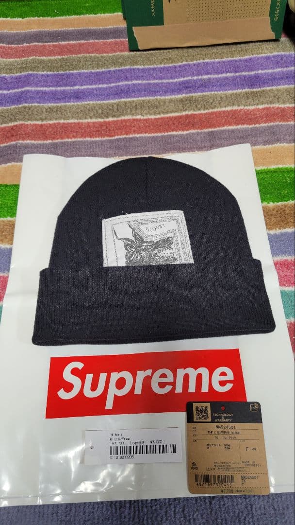 Supreme×THE NORTH FACE ビーニー ブラック