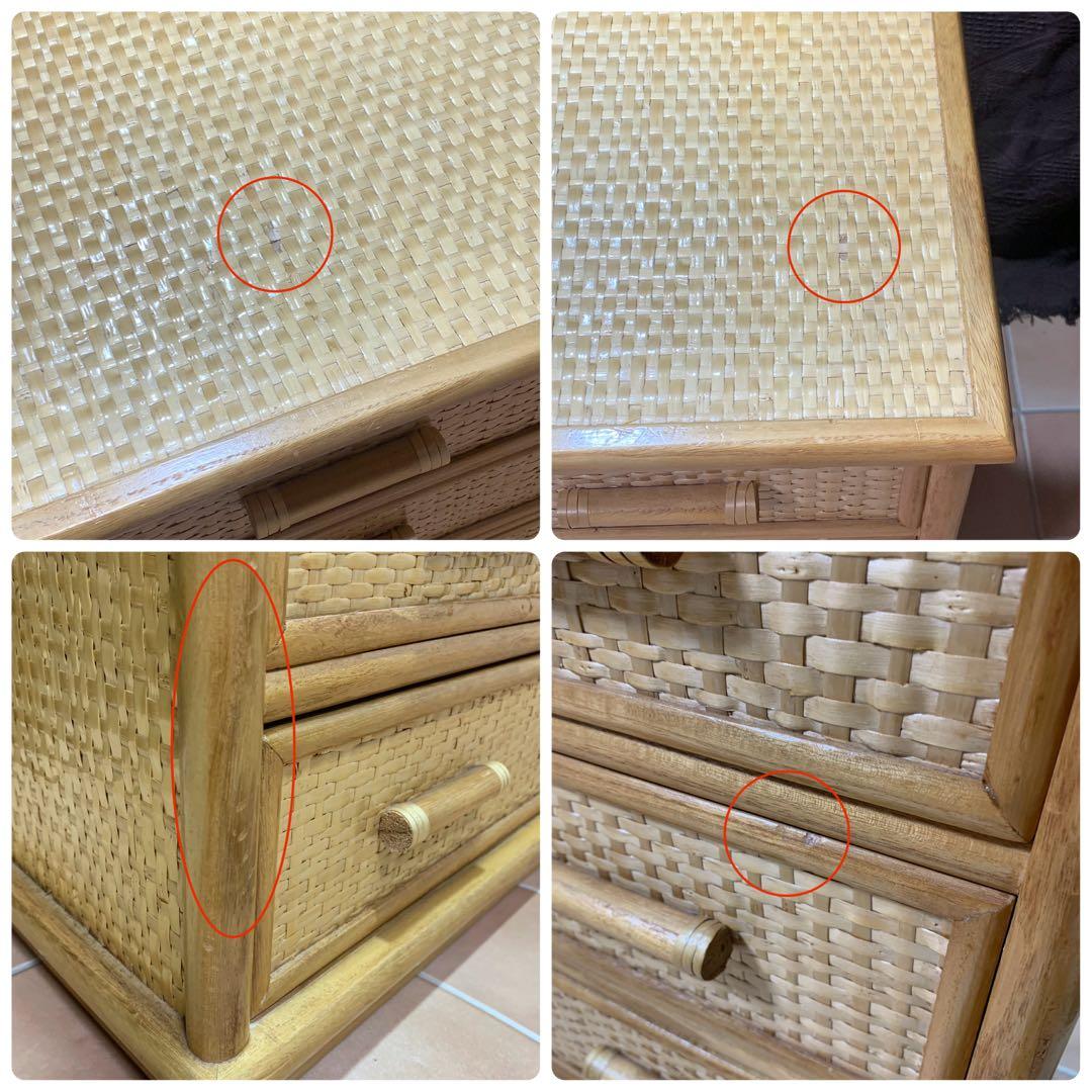 【美品】籐 ラタン4段 チェスト レトロ 家具 ナチュラル 収納 ヴィンテージ