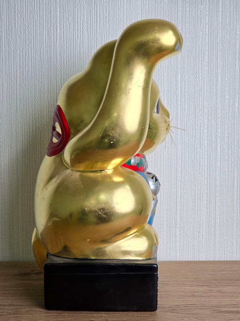 招き猫 両手上げ ゴールド 福 縁起物 貯金箱 億万両