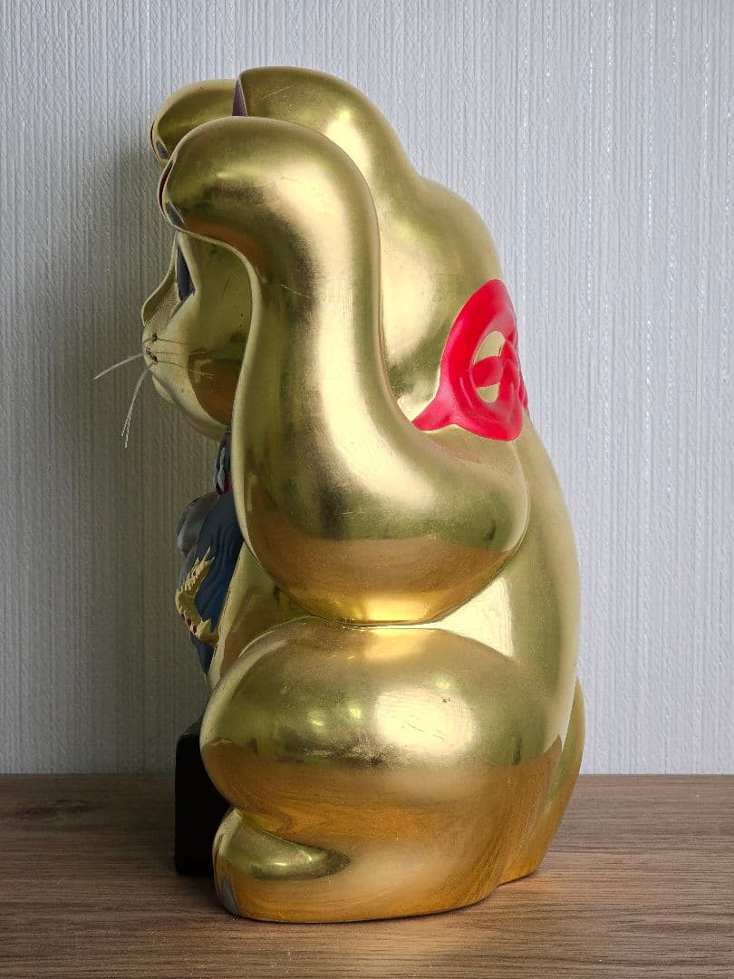 招き猫 両手上げ ゴールド 福 縁起物 貯金箱 億万両