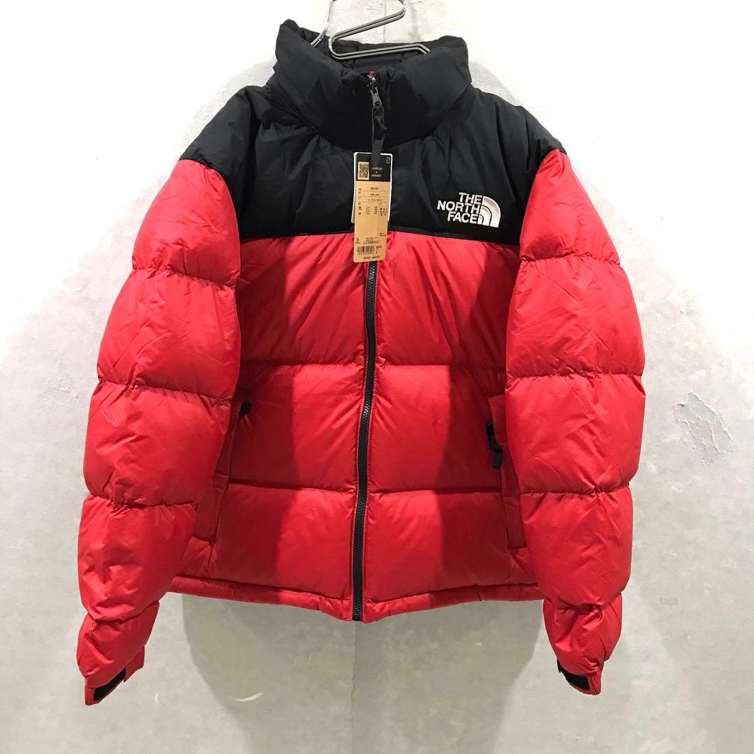 新品 THE NORTH FACE ヌプシ ダウンジャケット 赤黒 M