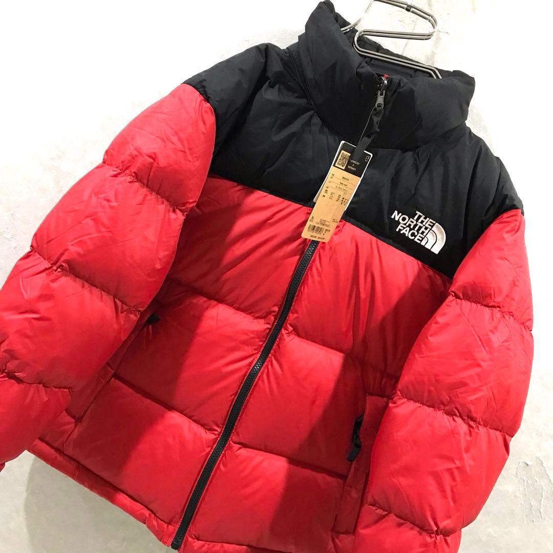 新品 THE NORTH FACE ヌプシ ダウンジャケット 赤黒 M