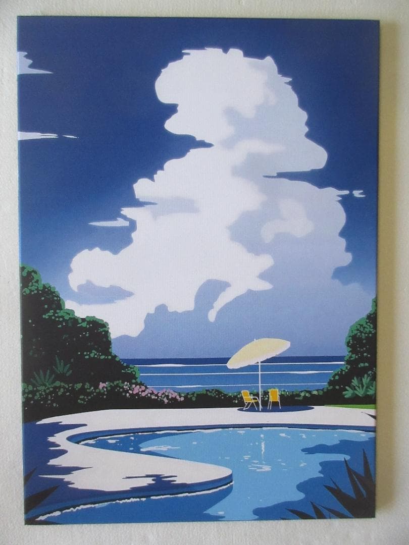 永井博ポスター 木製パネル加工の新品です。