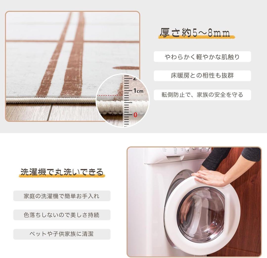 極細カシミヤ カーペット ラグ マット 洗える 200x250cm 約3畳