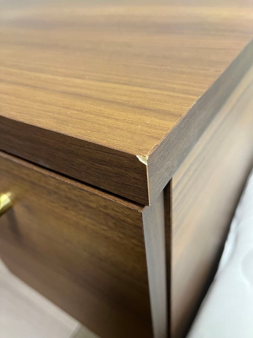 LOWYA [幅110] 日本製 デスク 単品 ドレッサー 収納 真鍮 木目