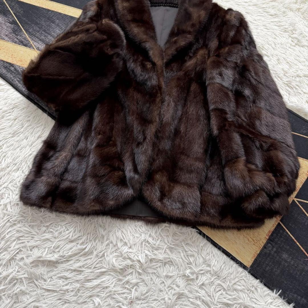 クロップド/ショート デザイン ミンク ファーコート XL 毛皮 リアルファー