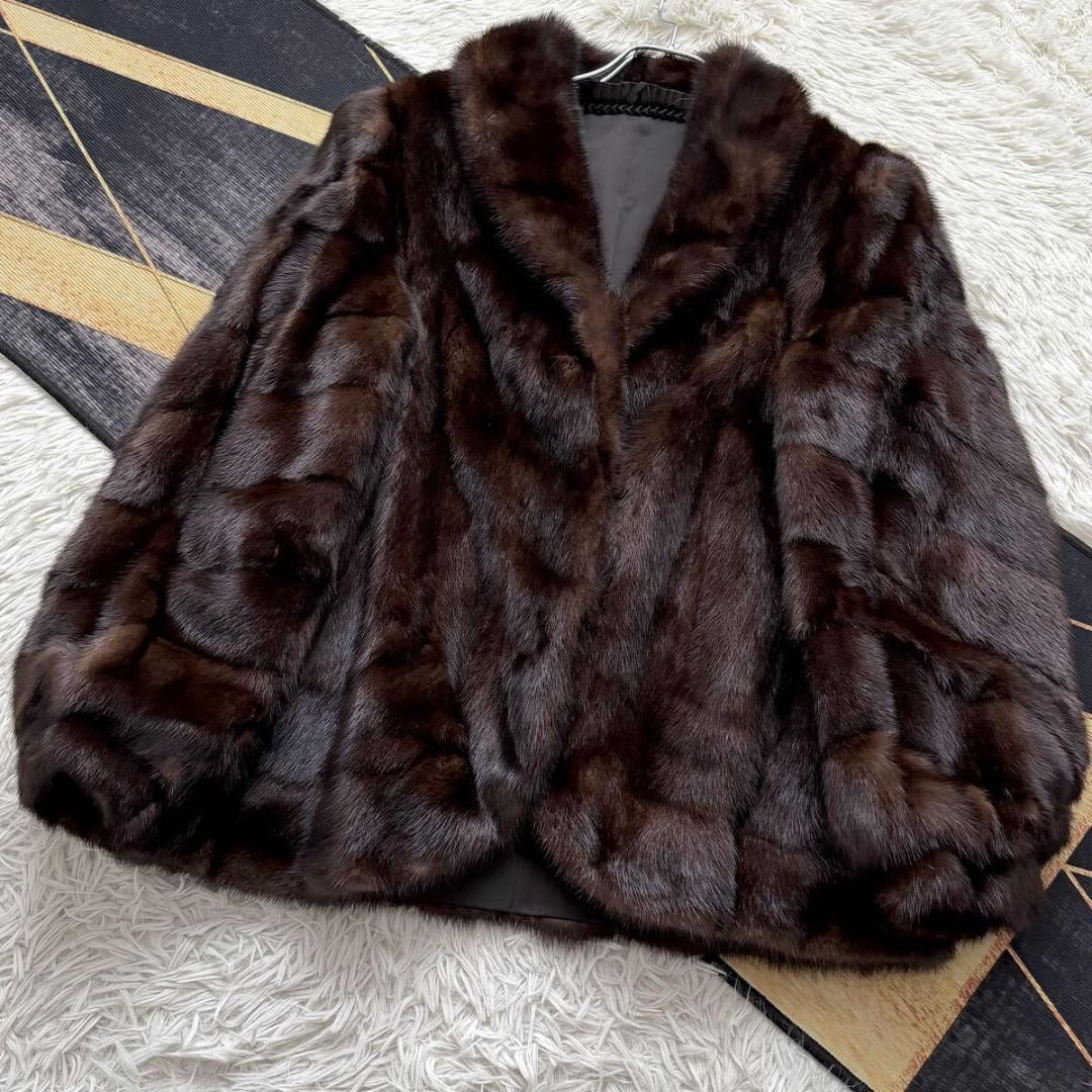 クロップド/ショート デザイン ミンク ファーコート XL 毛皮 リアルファー