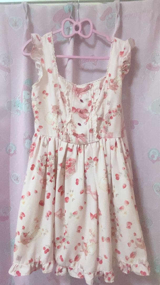 LIZLISA ストロベリーラビット柄 ジャンスカ