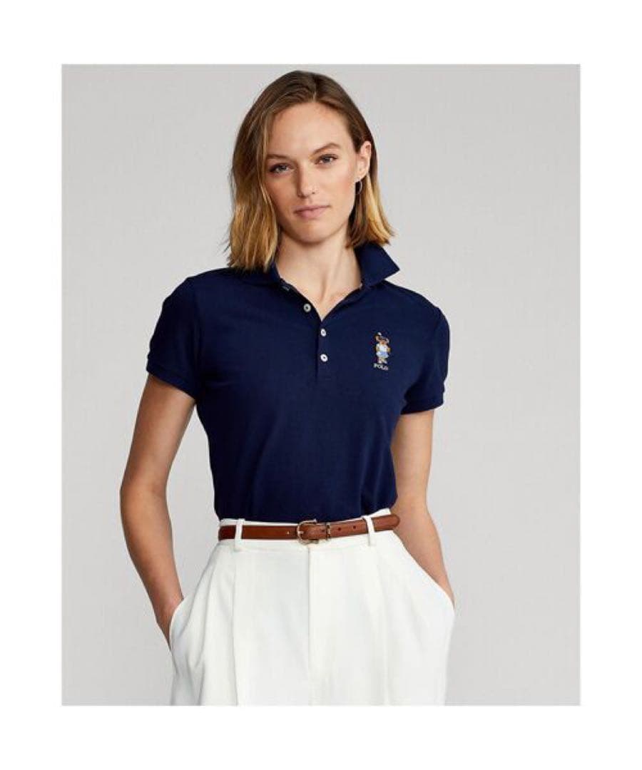 レアなベアータイプ♡ラルフローレン　ポロベア刺繍ポロシャツ　ネイビー　チェック