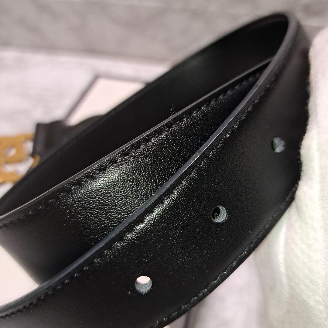 ✨️新品未使用✨️GUCCI グッチ　GGゴールドバックル　レザーベルトブラック