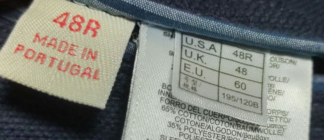 ブルックスブラザーズ48RネイビーXXL鹿の子ジャケットテーラードネイビー紳士