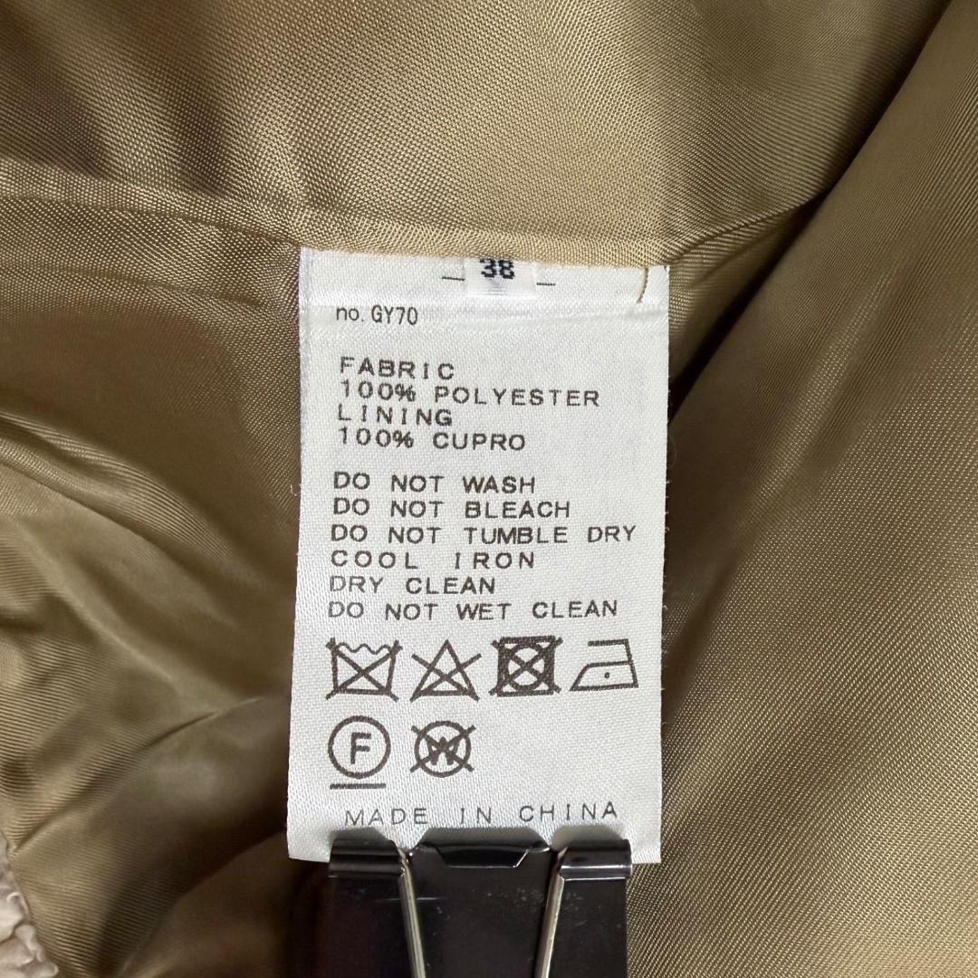 17046✨イエナ フェイクファー ブルゾン ノーカラー 38 M ベージュ