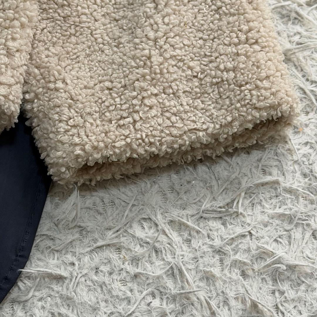 17046✨イエナ フェイクファー ブルゾン ノーカラー 38 M ベージュ