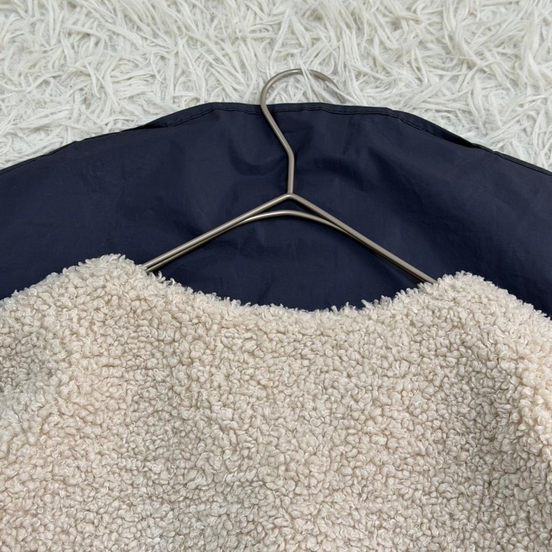 17046✨イエナ フェイクファー ブルゾン ノーカラー 38 M ベージュ