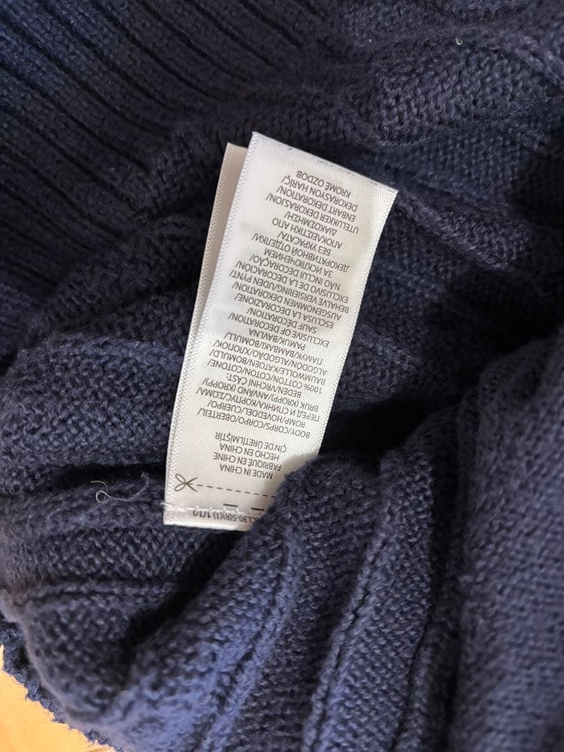 【試着のみ】ポロラルフローレン ケーブルニット コットン フルジップ セーター