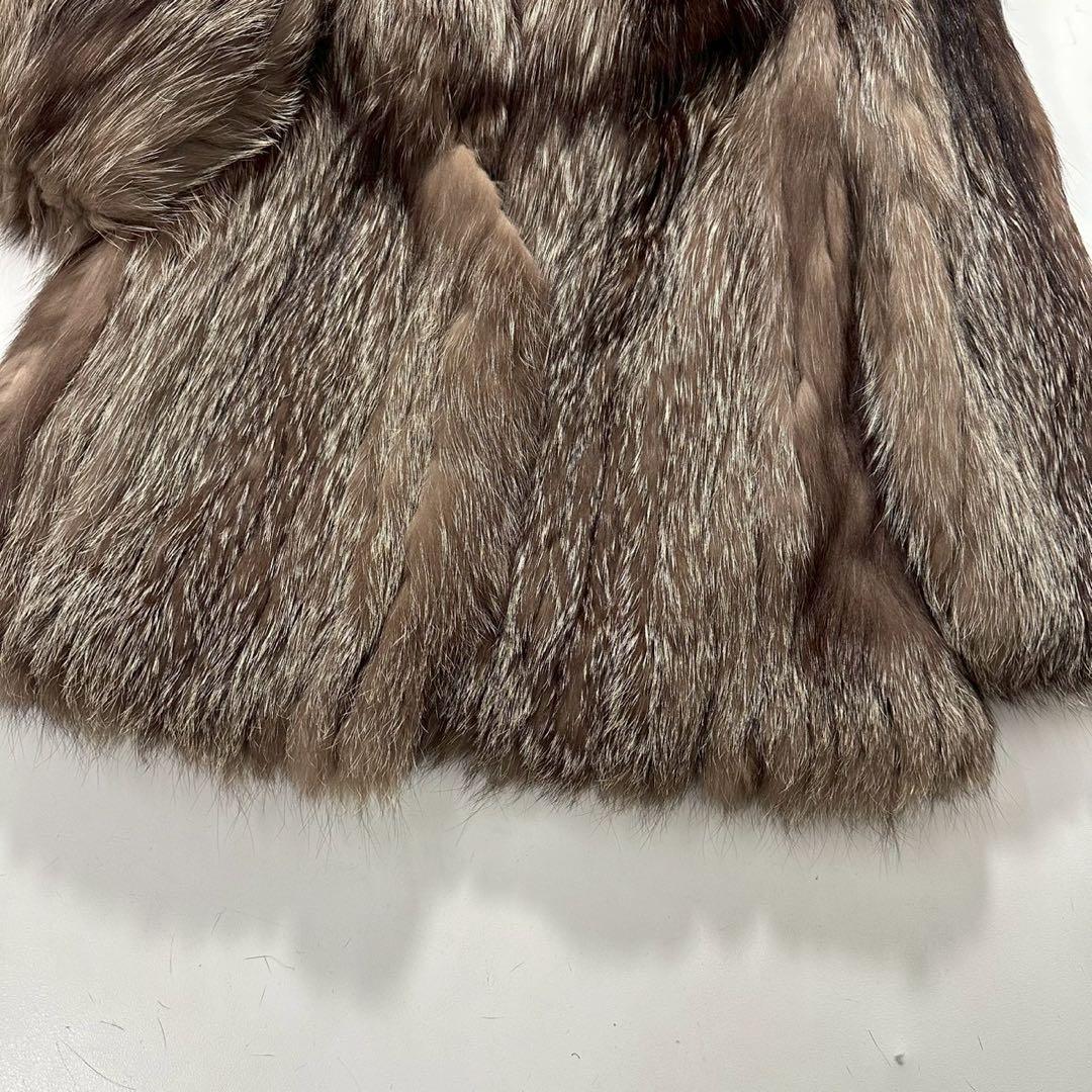 EMBA エンバ シルバーフォックス ファーコート 毛皮 ブラウン