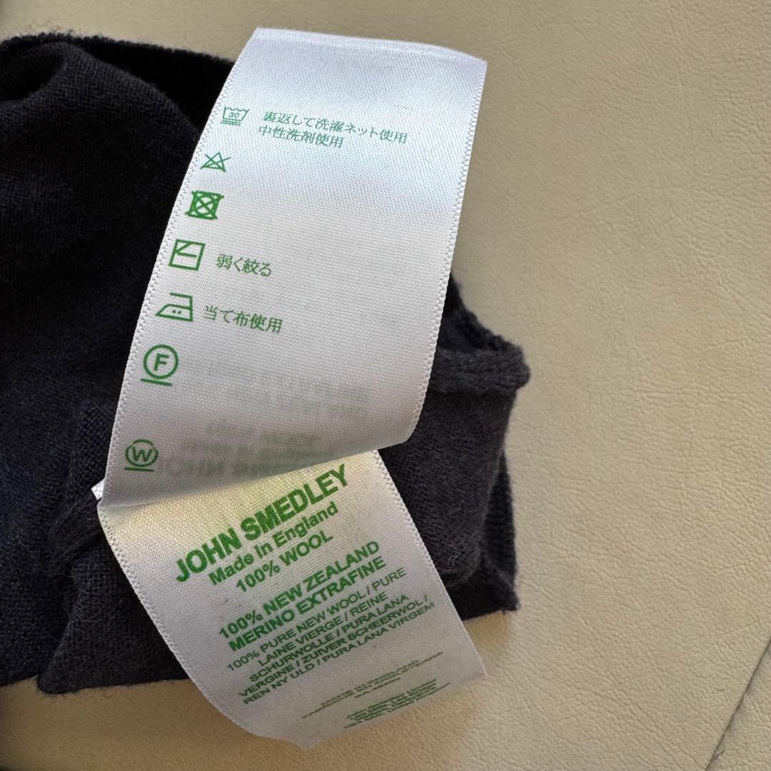 【美品✨】ジョンスメドレー タートルネック ニット ハイゲージ グレー 英国製