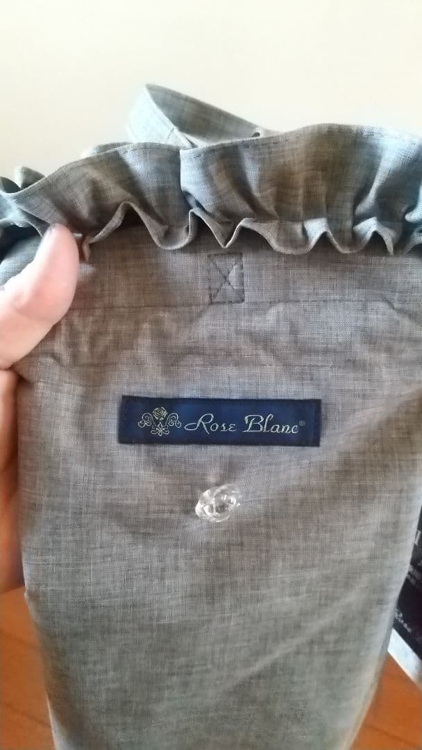 Rose Blanc フリル付き折りたたみ傘 グレー