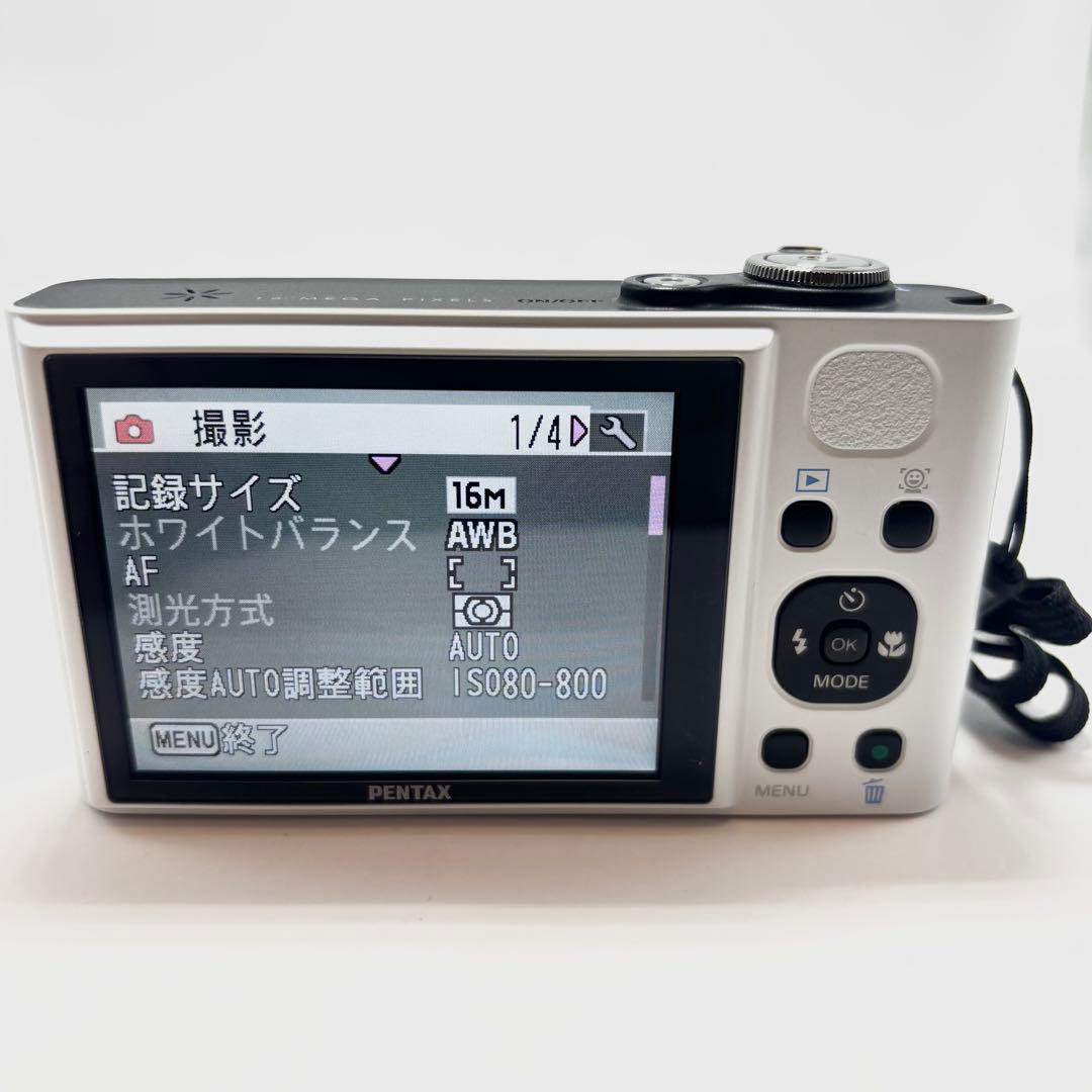 【週末限定値下げ】【美品】PENTAX Optio RZ18 パールホワイト