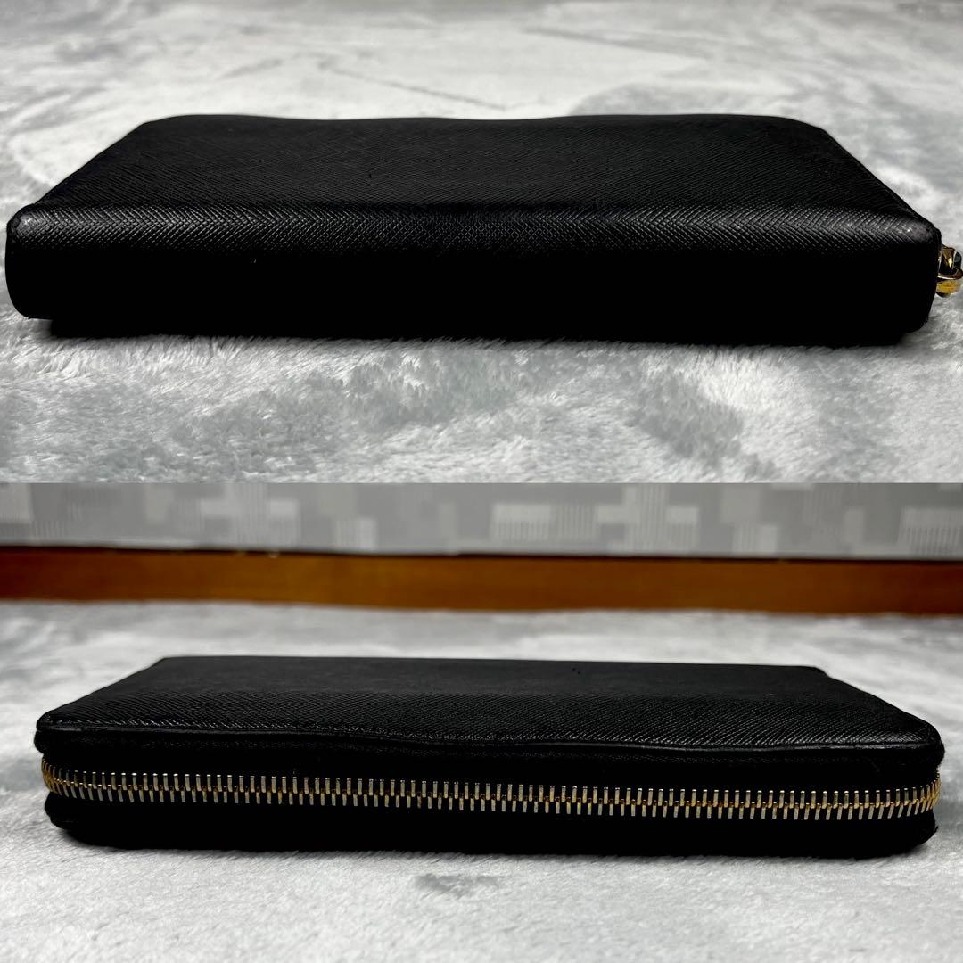 Prada プラダ ラウンドファスナー 長財布 ブラック 黒 三角ロゴ