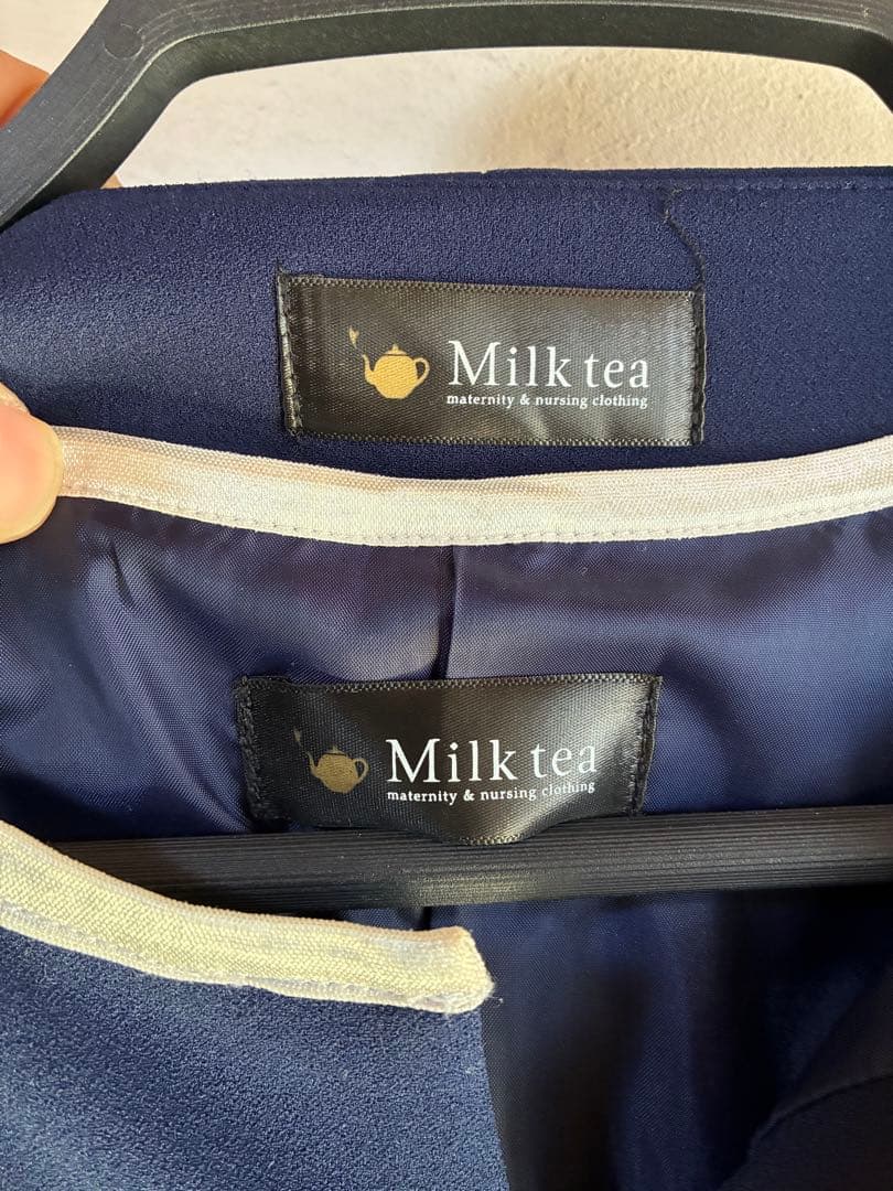 Milk tea マタニティ ワンピース ジャケットセット ネイビー　フォーマル