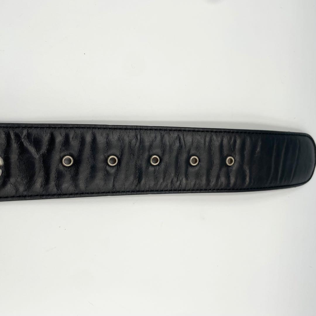 極美品★シャネル ココマーク　カメリア　レザー　ベルト　ブラック　黒　85/34